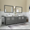 Vanity Art Vanity Set With Vessel Sink, Gray, 96", Standard Mirror