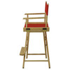 Wide 24" Director's Chair With Natural Frame, Red Cover