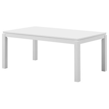Danby 71" Rectangle Contemporary Dining Table, White Wood
