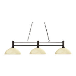 Challenger 127-3BRZ Domed Golden Mottle Island Light - Kitchen Island Lighting
