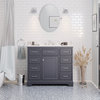 Aria 42" Bathroom Vanity, Marine Gray, Carrara Marble