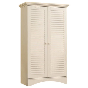 Pemberly Row Modern 2-Door Wood Storage Cabinet in Antiqued White