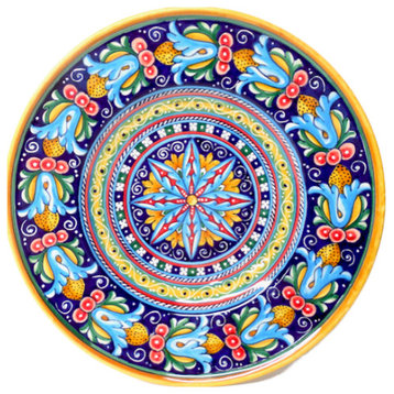 Deruta Ceramiche Sberna Antico Geometrico 17" Round Platter, 1