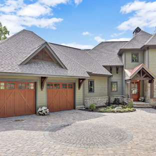 75 Beautiful Rustic Exterior Home With A Hip Roof Pictures & Ideas | Houzz