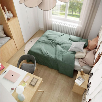 Une chambre de fille douce et paisible aux teintes pastels