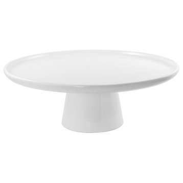 Whittier Cake Stand With Foot, Set of 2, White, 10''