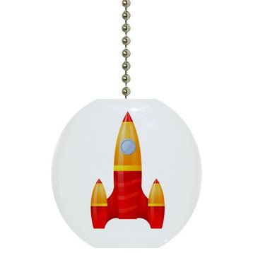 Yellow Red Rocket Ceiling Fan Pull