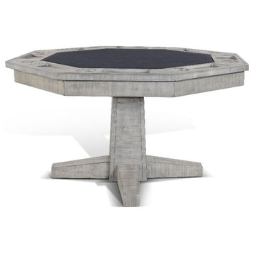 Alpine Gray Wood Game and Dining Table with Reversible Top