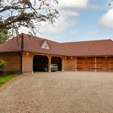 4 Bay L Shaped Oak Framed Garage Complex