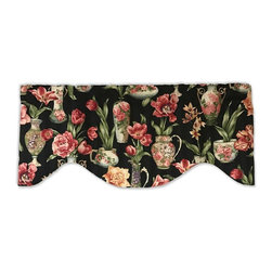 Priority Home and Design - Braemore Vase Satin Stripe Valance, Black - Valances