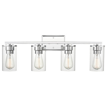 Verlana Collection 4 Light 27.625" Chrome Bathroom Vanity Light