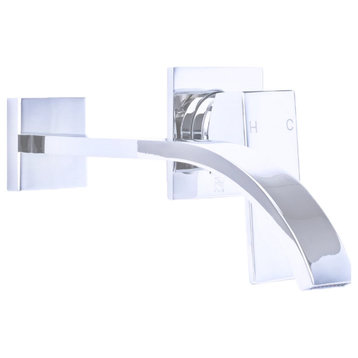 Novatto Artz Single Handle Wall Mount Bathroom Faucet, Chrome