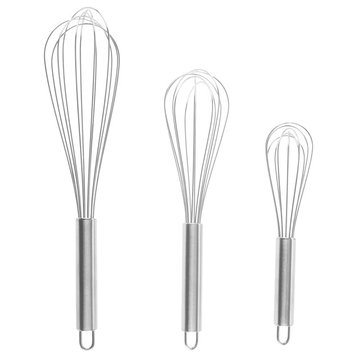 Wire Whisks, Stainless Steel Setchen Utensils by Classic Cuisine, 3-Piece Set