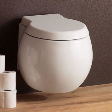 Nameeks 8105 Scarabeo  0.8 / 1.6 GPF Round Dual Flush Toilet Bowl - White