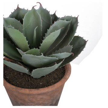 Potted Plush Cactus Artificial Plant, Green