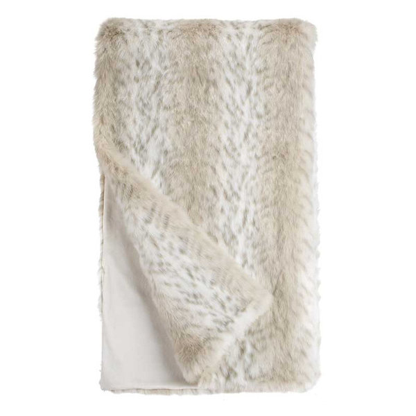 Lynx Faux Fur Throw Blanket by Fabulous Furs, 60