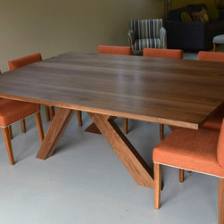 Walnut Macklin dining table with Franklin chairs - Dining Tables