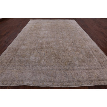 10' X 13' Persian Vintage White Wash Hand Knotted Area Rug - Q2622