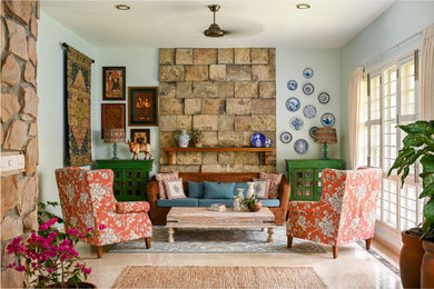 Farmhouse living room in Bengaluru.