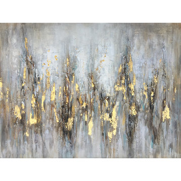 "Abstract Gleaming Gold" Hand Painted Canvas Art