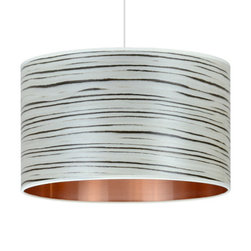 White Stripe Drum Pendant - Pendant Lighting
