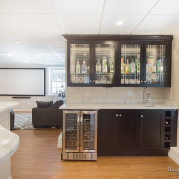 A Stunning Basement Bar and Home Theater in Littleton, MA