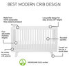 Hudson 3-In-1 Convertible Crib With Toddler Bed Conversion Kit, White