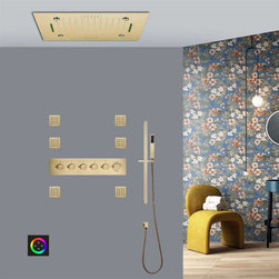 Led Musical Shower System With Hand Shower, Style 4 Touch Panel - Showerheads And Body Sprays