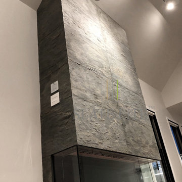 Fireplace covering with our exclusive Desert Rock in Long Island, NY