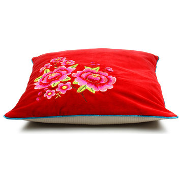Pillow Cover Multi Flower,Red
