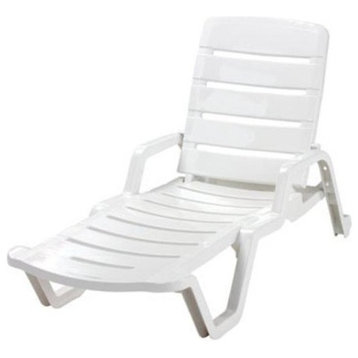 Adams 8010-48-3700 5-Position Chaise Lounge 65"x27"x36.75", White