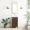 Palos Bathroom Vanity, Spruce Antique Brown, 18", Ceramic Top, No Mirror