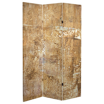 6' Tall Double Sided Sandy Meadow Canvas Room Divider