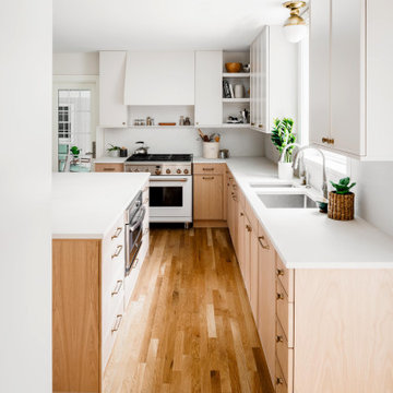 Wood + White Kitchen in Northwest, Washington, DC