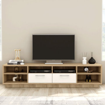 Floor Tv Units in Grey Beige Front White | Inspired Elements