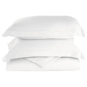 Luxury Solid Washable Duvet Cover Pillow Sham, White, King/Cal King