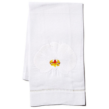 Orchid Fingertip Towel, White Linen