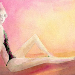 Flowered Bathing Suit Fashion Illustration - Fine Art Prints