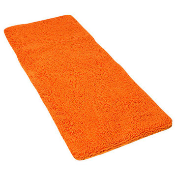 Lavish Home Memory Foam Shag Bath Mat 2-feet by 5-feet, Orange