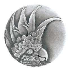 Inviting Home Inc. - Small Cockatoo Knobs, Left, Antique-Style Pewter - Cabinet And Drawer Knobs