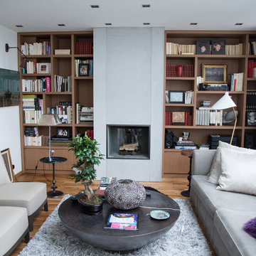 Concrete Fireplace in Panbeton® - Private Apartment, Paris VI