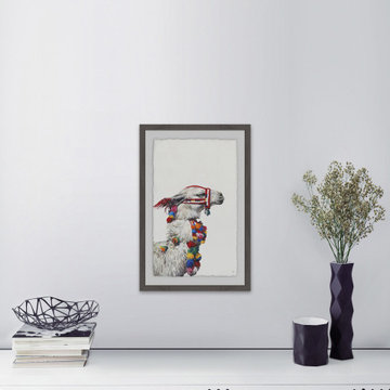 "Confident Llama" Framed Painting Print