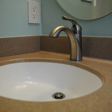 Master Bathroom Remodel with Maple Portico Cabinets in Suede and Polystone Sand