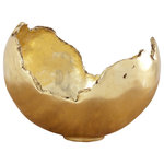 Phillips Collection - Burled Bowl, Resin, Gold Leaf Finish - The Cast Naturals Collection highlights our skills at taking an innovative material and making it feel as if it sprang from nature. The Burled Gold Bowl is made of composite that has been molded to look like a piece of burled wood that it took nature eons to create and then covered in a brilliant gold leaf. The advantage of having a decorative accessory made from this durable material is that it will long outlast its natural counterparts pulled from the forest floor. This piece is the perfect representation of the Phillips Collection ethos: modern organic. We offer the Burled decorative bowls in a number of finishes from warm wood tones to bling-worthy gold, silver, and white.