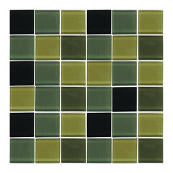 Forest Green Glass Mosaic Tile - Mosaic Tile