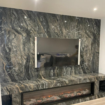 TV wall unit with Integrated Fire place