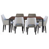 Universal Furniture Spaces 7pc Hamilton Dining Table Set, Walnut Top