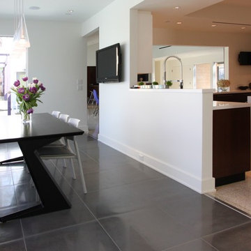 High-Gloss White Rift-Cut Cherry Kitchen
