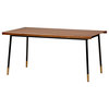 Miriam 71" Dining Table, Brown With Black Legs