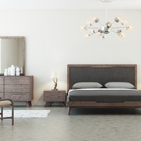 Nova Domus Soria Gray and Walnut Bed, California King - Midcentury - Platform Beds - by Vig ...
